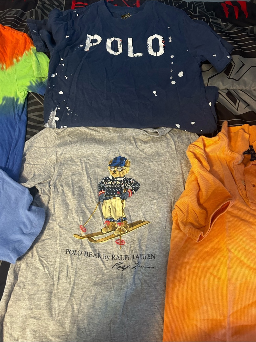Ralph Lauren Gray Polo Bear Graphic Tee. All shirts are in good condition.